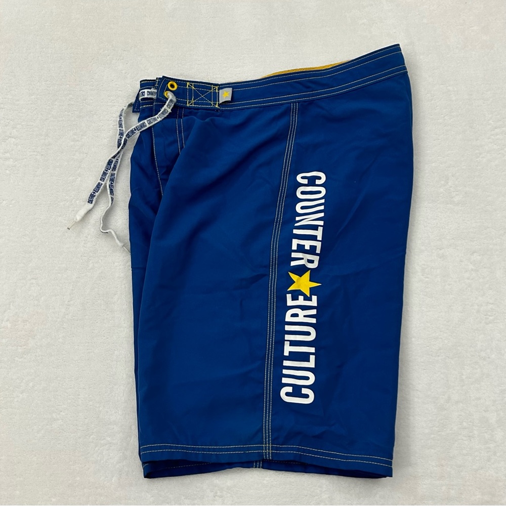 Vintage Counter Culture Skate Surf Blue Board Shorts Swim Trunks Youth Boys 26